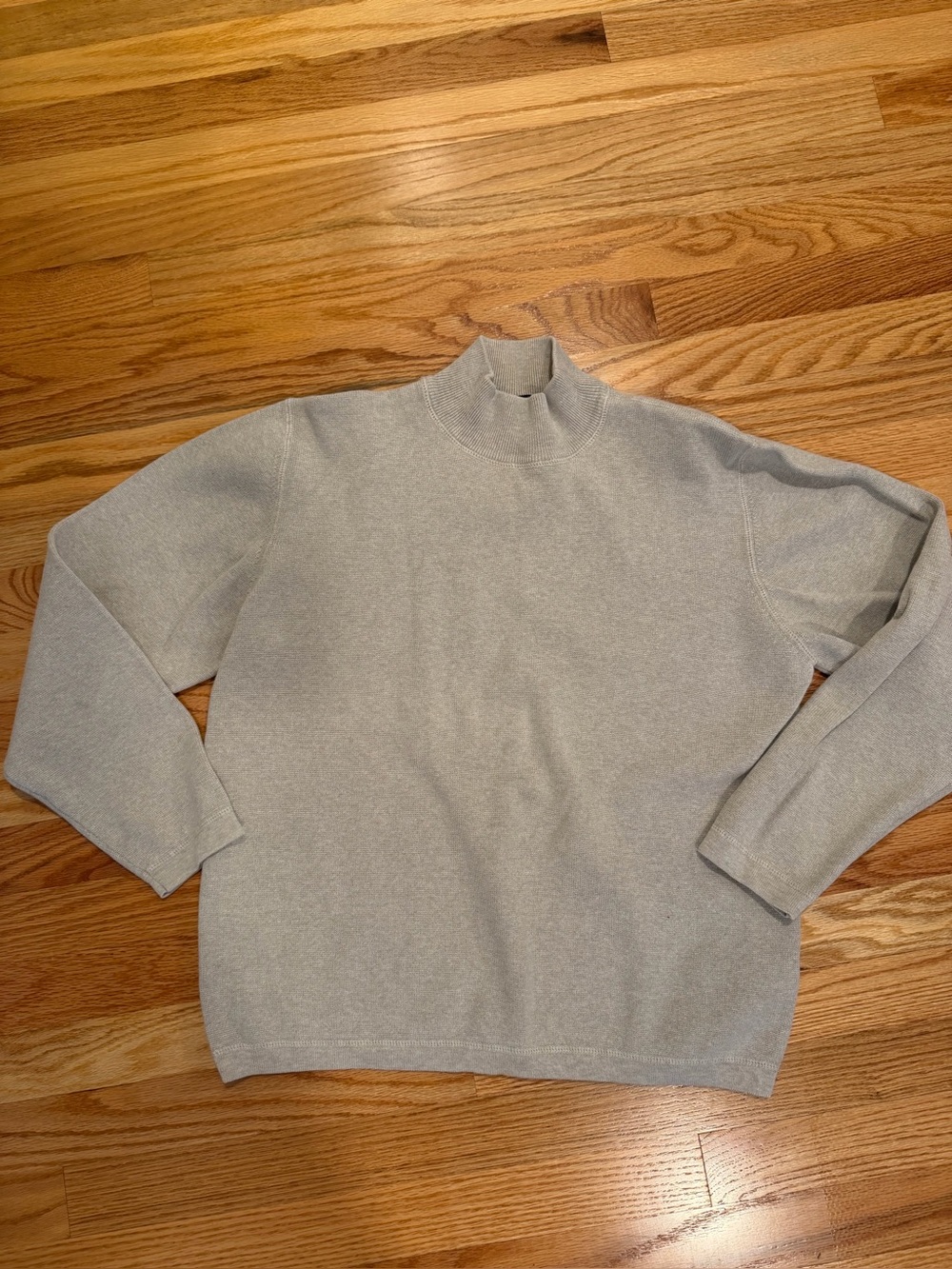 Vintage Eddie Bauer Men’s M Beige Cotton Mock Neck Sweater Made Australia